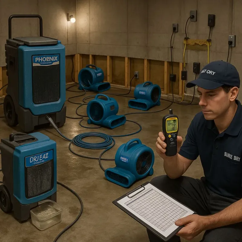 Structural Drying and Dehumidification process in Hadley, NY